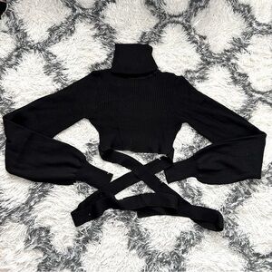 NWT Eladay Crop Wrap Sweater